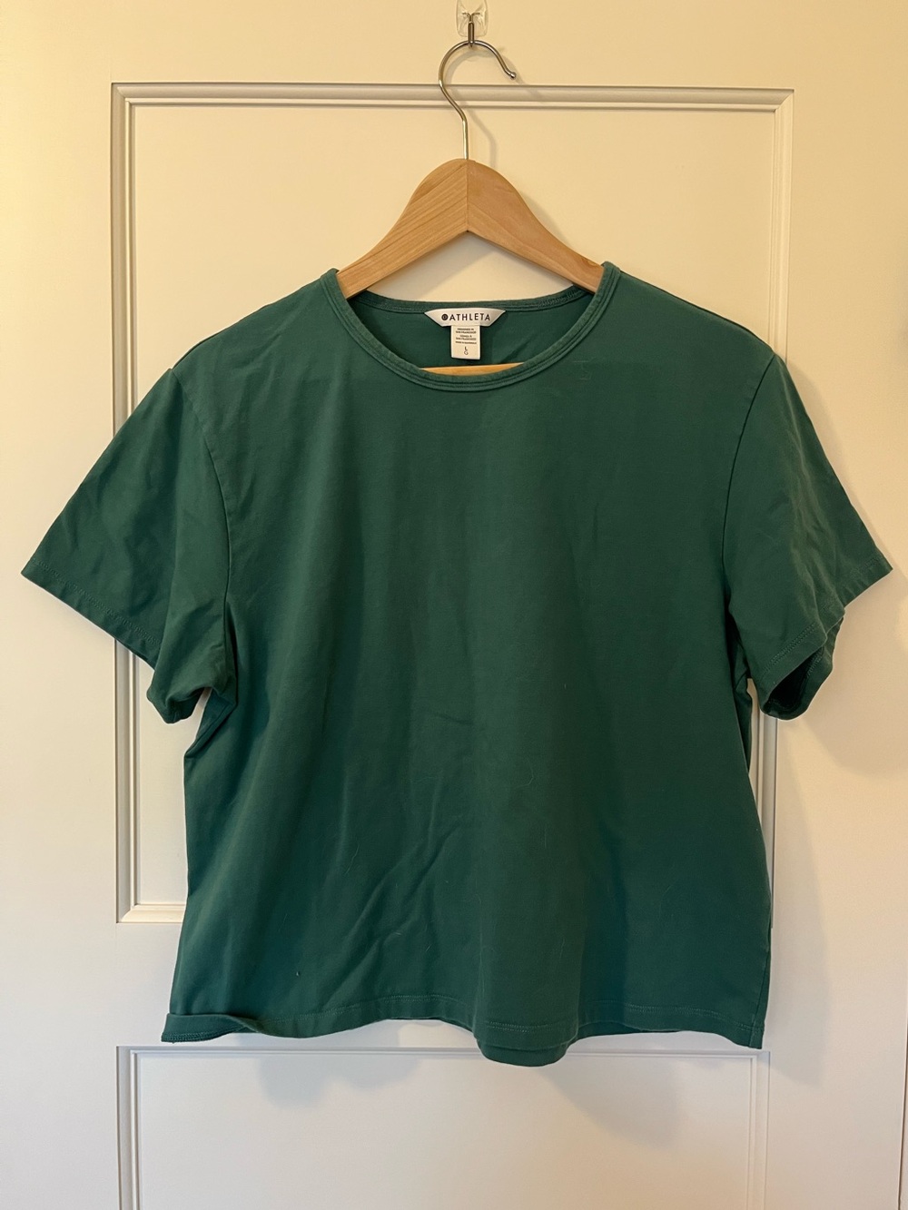 Athleta • Boxy Cropped Crewneck T-Shirt • Dark Green • Size L